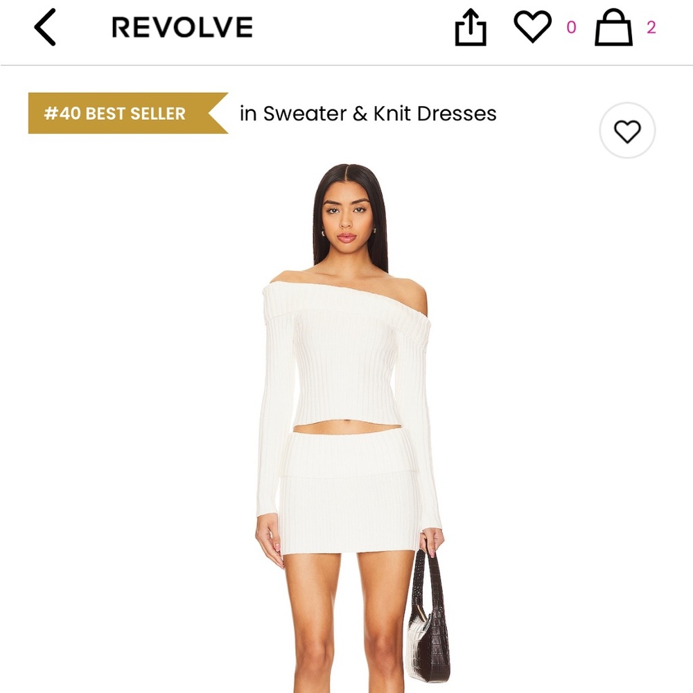 NEW Revolve Superdown Ivory/Cream Ava Skirt, XS